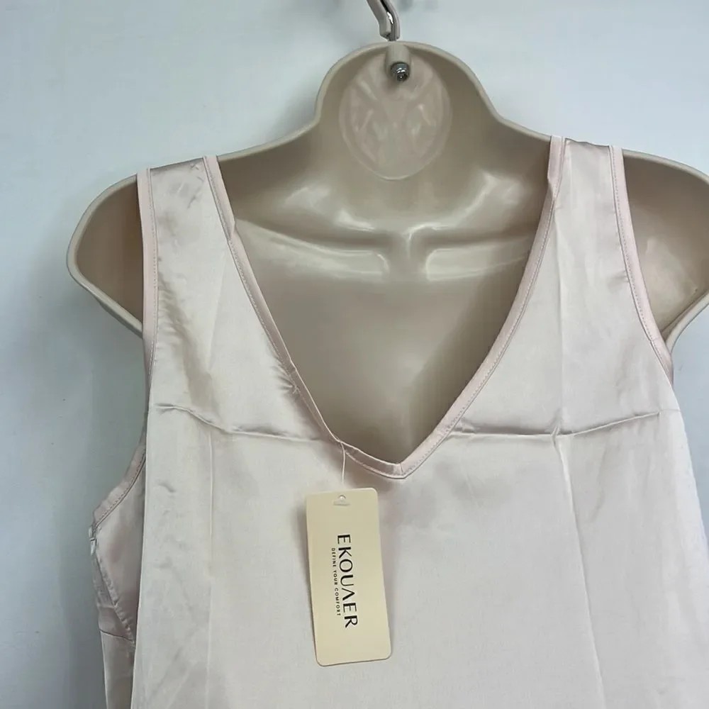 Ekouaer Blush Pink Two-piece shortie pajama set NWT size small